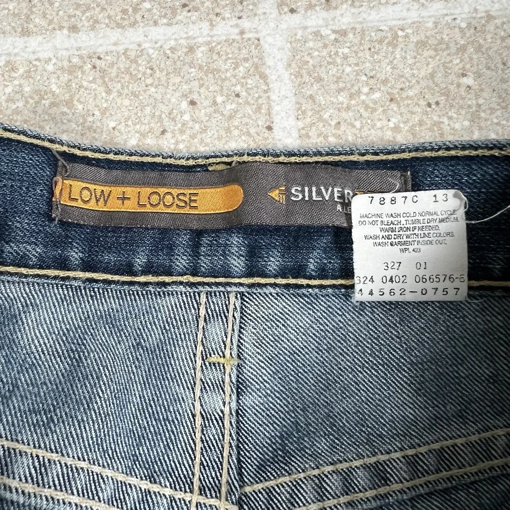 Levis Silvertab Low‎ and Loose Jeans Mens 36x34 Baggy Vintage Y2K Blue Med Wash - Picture 7 of 9